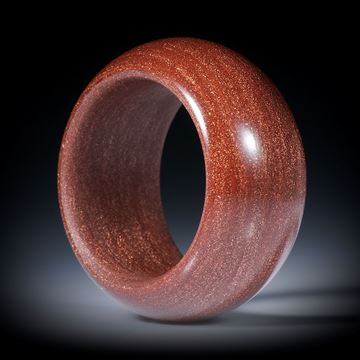 Glasfaser Ring, Ocker Marokko mit Kupfer, bombiert mit gerundeten Innenkanten und poliert, Breite 12mm, Innendurchmesser 18mm