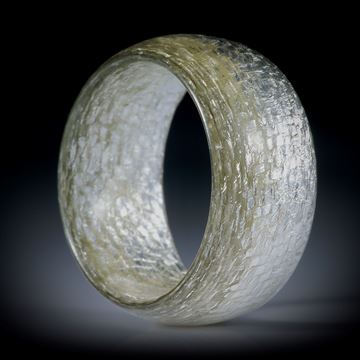 Glasfaser Ring mit Blattsilber (1000/1000), ovaler Querschnitt, poliert, Breite 10.5mm, Innendurchmesser 17.9mm