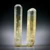 Goldberyll Kristall Paar 15.48ct. ca.30x5.5x4.5mm und 27x6.5x5.5mm