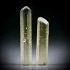 Goldberyll Kristall Paar 17.58ct. ca.33.5x6x5mm und 27x6.5x4.5mm