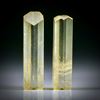 Goldberyll Kristall Paar 35.1ct. ca.32x9x6.5mm und 31x8.5x6.5mm