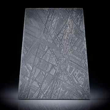 Eisenmeteorit mit geätzter Oberfläche, Trapezform ca.36x28.5x2.5mm