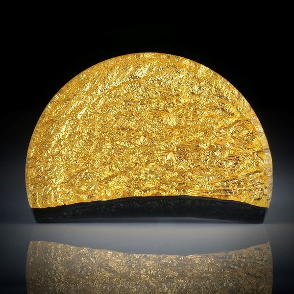 Goldglas Freiform, Halbrund ca.45x30x6mm