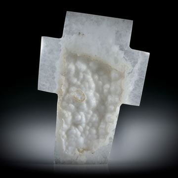 Achat-Kreuz mit Druse, teilweise naturbelassen, ca.60x43x9mm