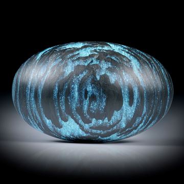 Karbon mit Glasfaser Mira Türkis, ovaler Cabochon ca.32x20x10mm