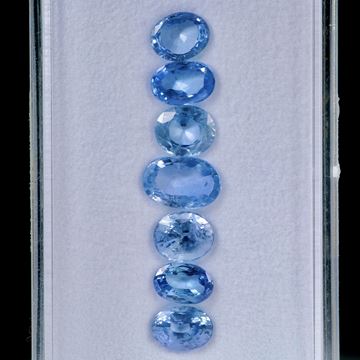 Saphir Ceylon unerhitzt 9.71ct. Lot aus 7 Steinen, Grösse ca.7-8mm