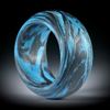 Ring aus Karbon mit Glasfaser Libellenblau, aussen bombiert und Innenkanten gerundet, feinmatt, Breite 12.4mm, Innendurchmesser 18.1mm