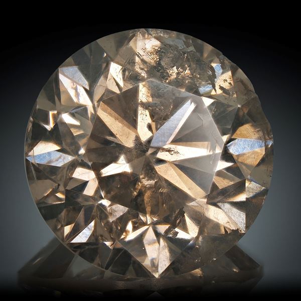 Diamant Natur 1.0ct.  Fancy Light Yellowish Brown I2, Durchmesser 7.84mm