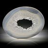 Achat 58.6ct. leicht bombiertes Oval mit natürlicher Kristalldruse, ca.59x45x3.5mm