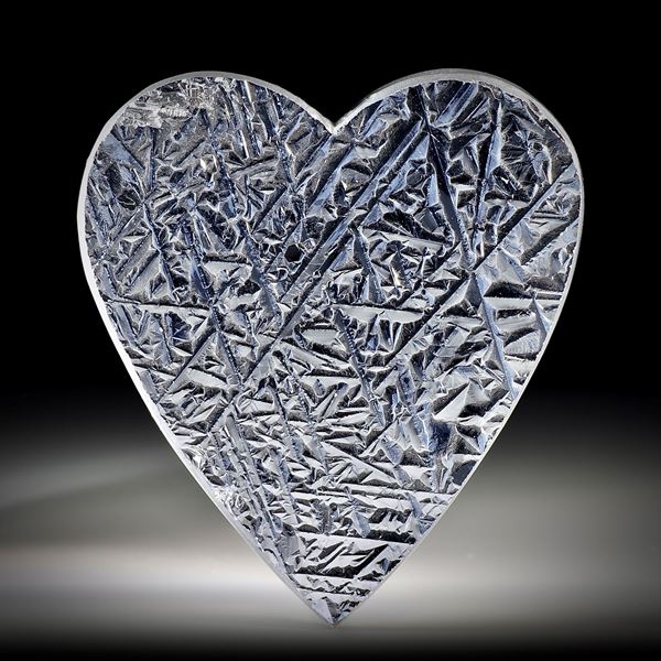 Silicium Herz, mit kristalliner Oberfläche, ca.45x40x4mm